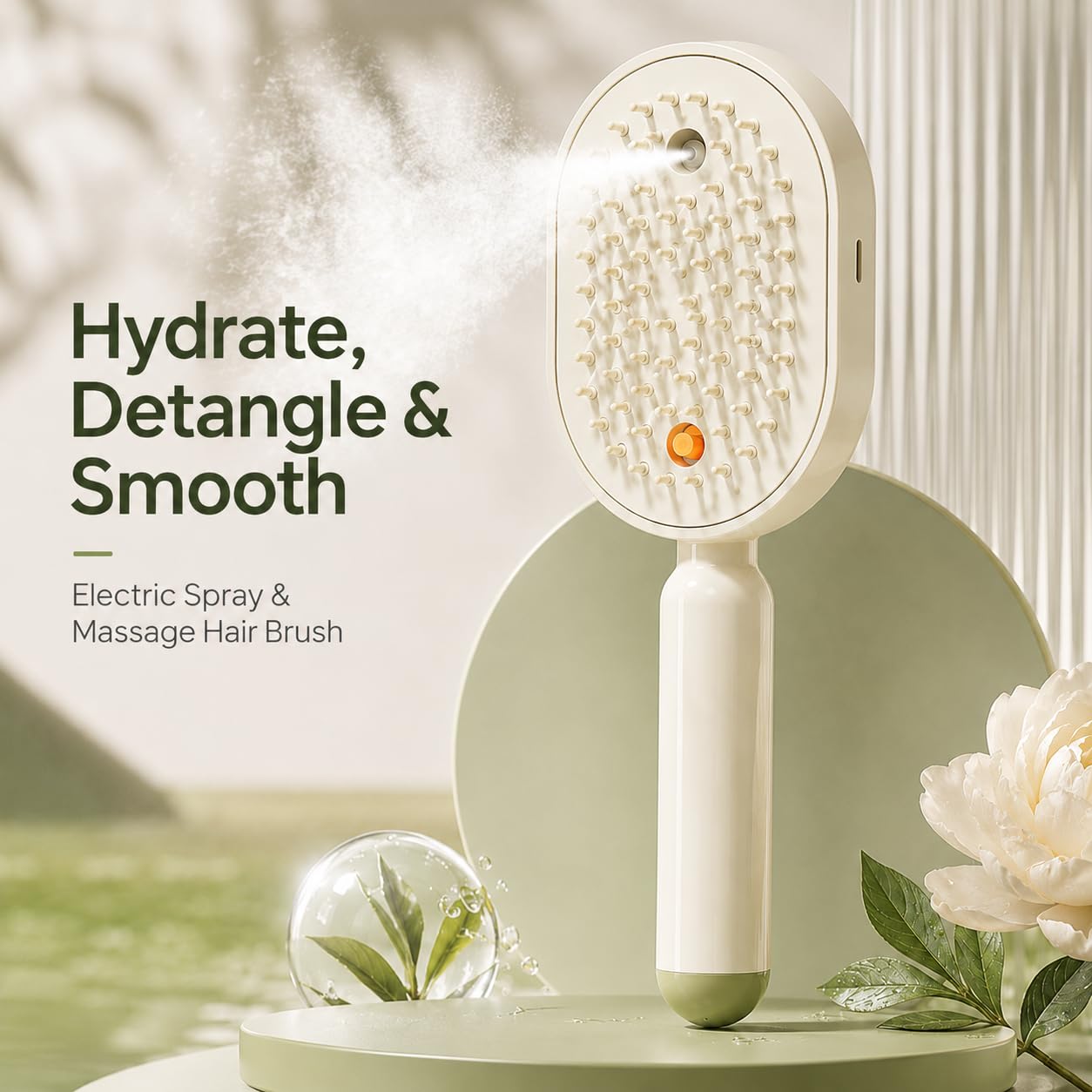 Massage - Elektrische Spray Haarmassagekam 2-in-1 Vernevelende Haarborstel