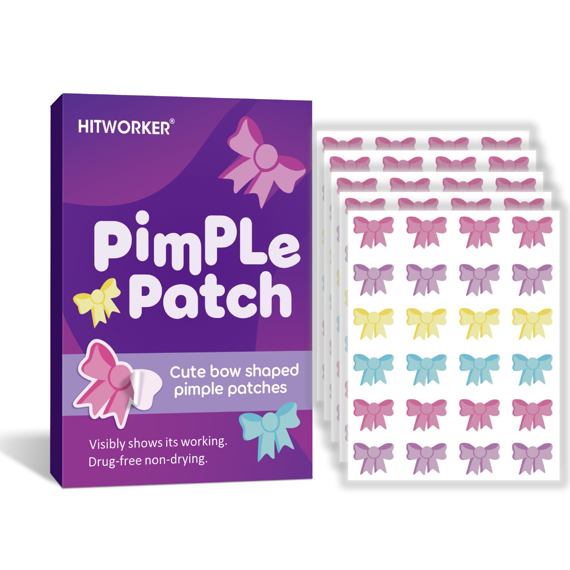 Hydrocolloid Pimple Patch - 120 Stuks Boogvormige Acne Puistjespleisters, Leuke