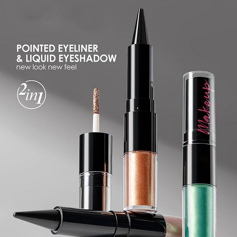 Waterproof Liquid Eyeliner Pen - 2-in-1 kleurrijke vloeibare oogschaduw diamant glanzende