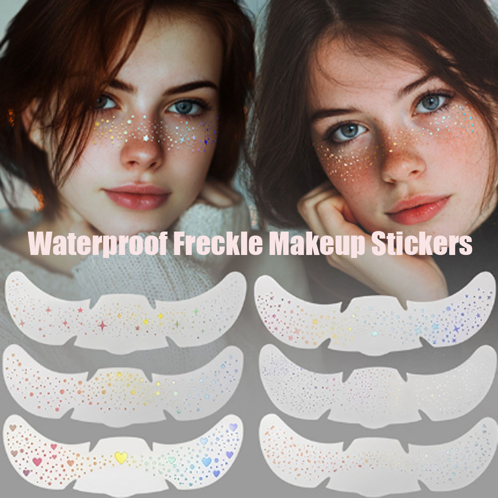Makeup - 6 vellen glitter sproeten holografische stickers