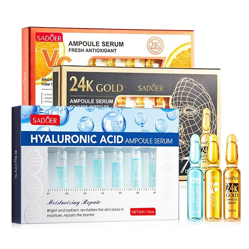 Hyaluronic Acid Facial Serum - 7pcs/Kit SADOER Ampul Vitamine C 24K