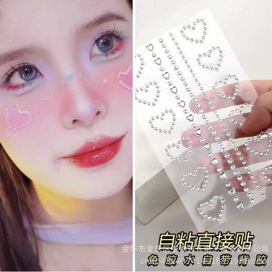 Strass gezichtsstickers ster v - Makeup recensie en prijs