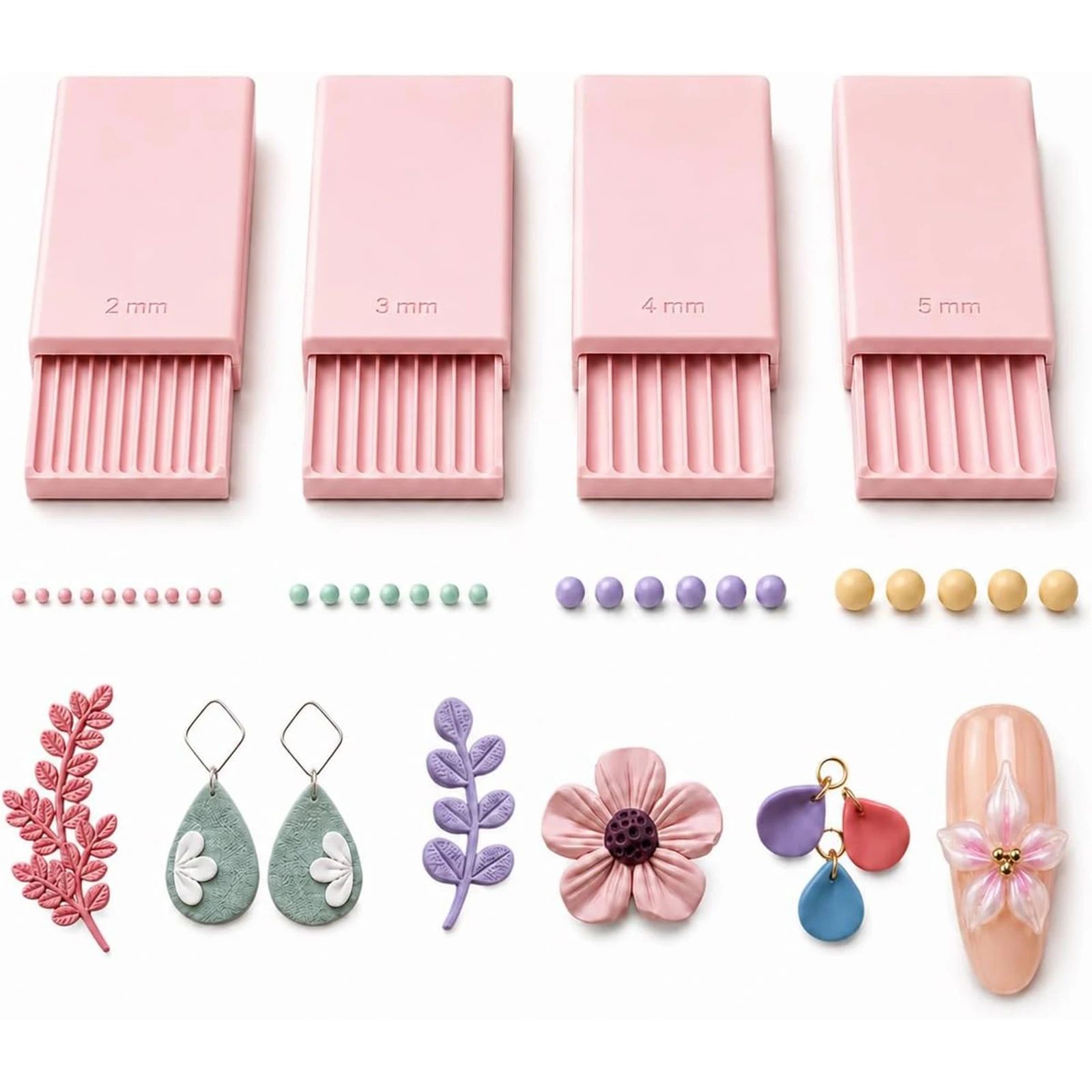 4-delige 3D-print klei gelball - Nail Art recensie en prijs