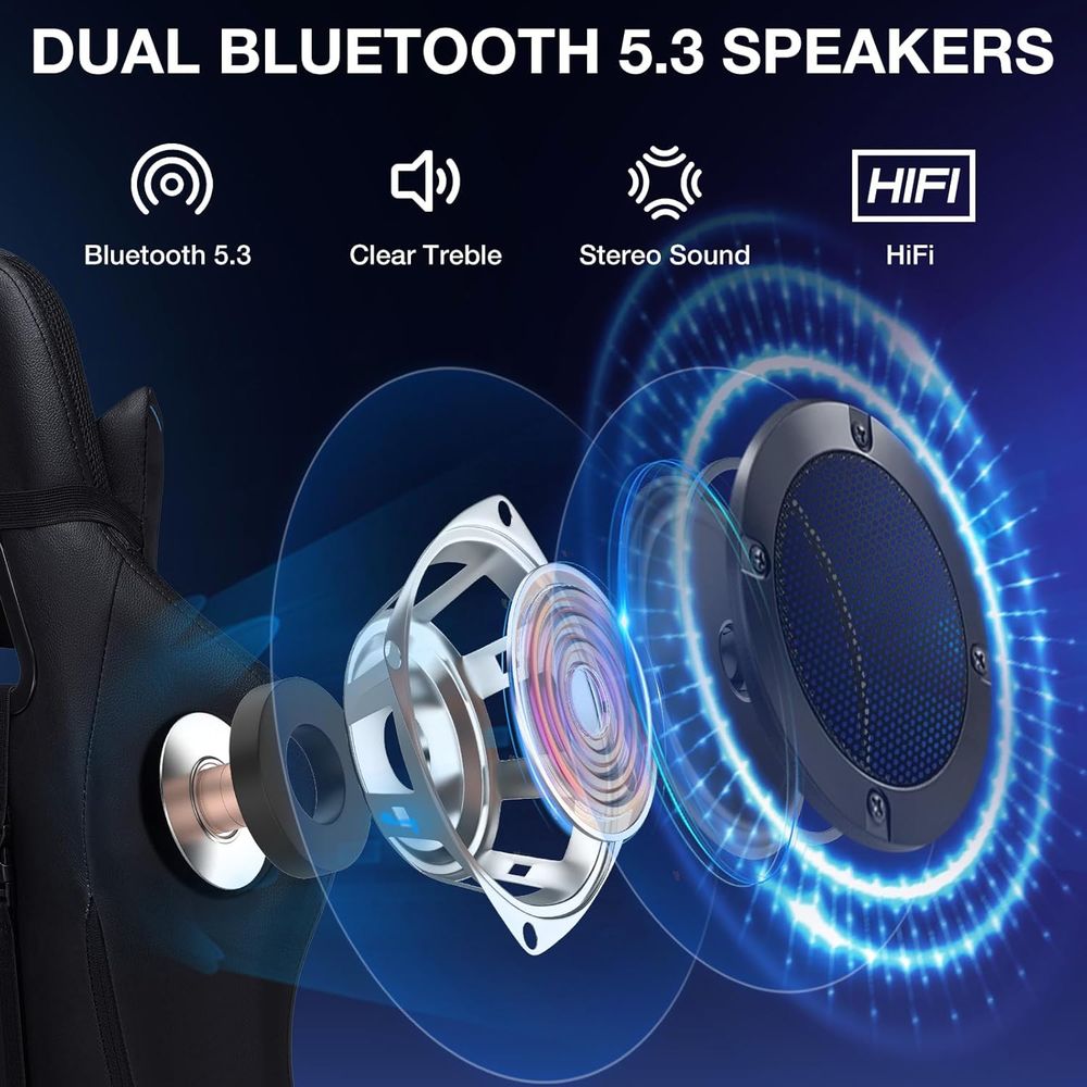 RGB-gamingstoel met Bluetooth- - Massage recensie en prijs