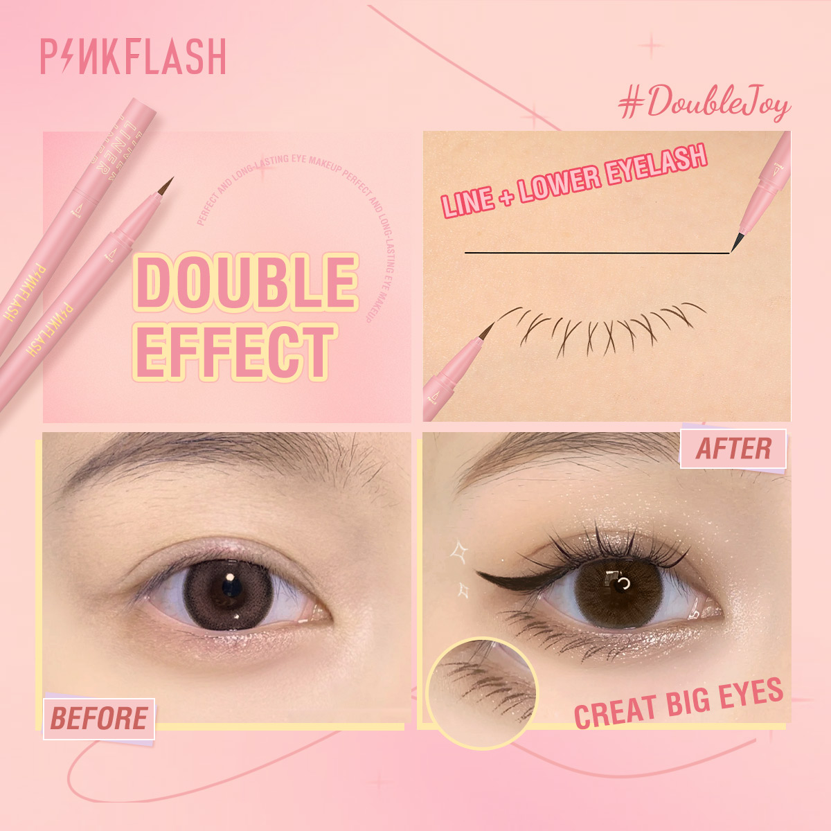 PINKFLASH Zwarte vloeibare eye - Waterproof Liquid Eyeliner Pen recensie en prijs