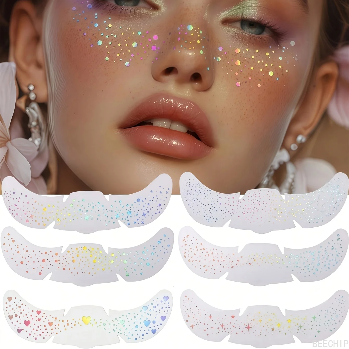 6 vellen glitter sproeten holo - Makeup recensie en prijs